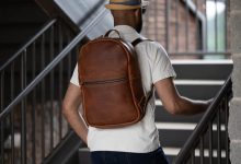 mens leather backpack