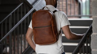 mens leather backpack